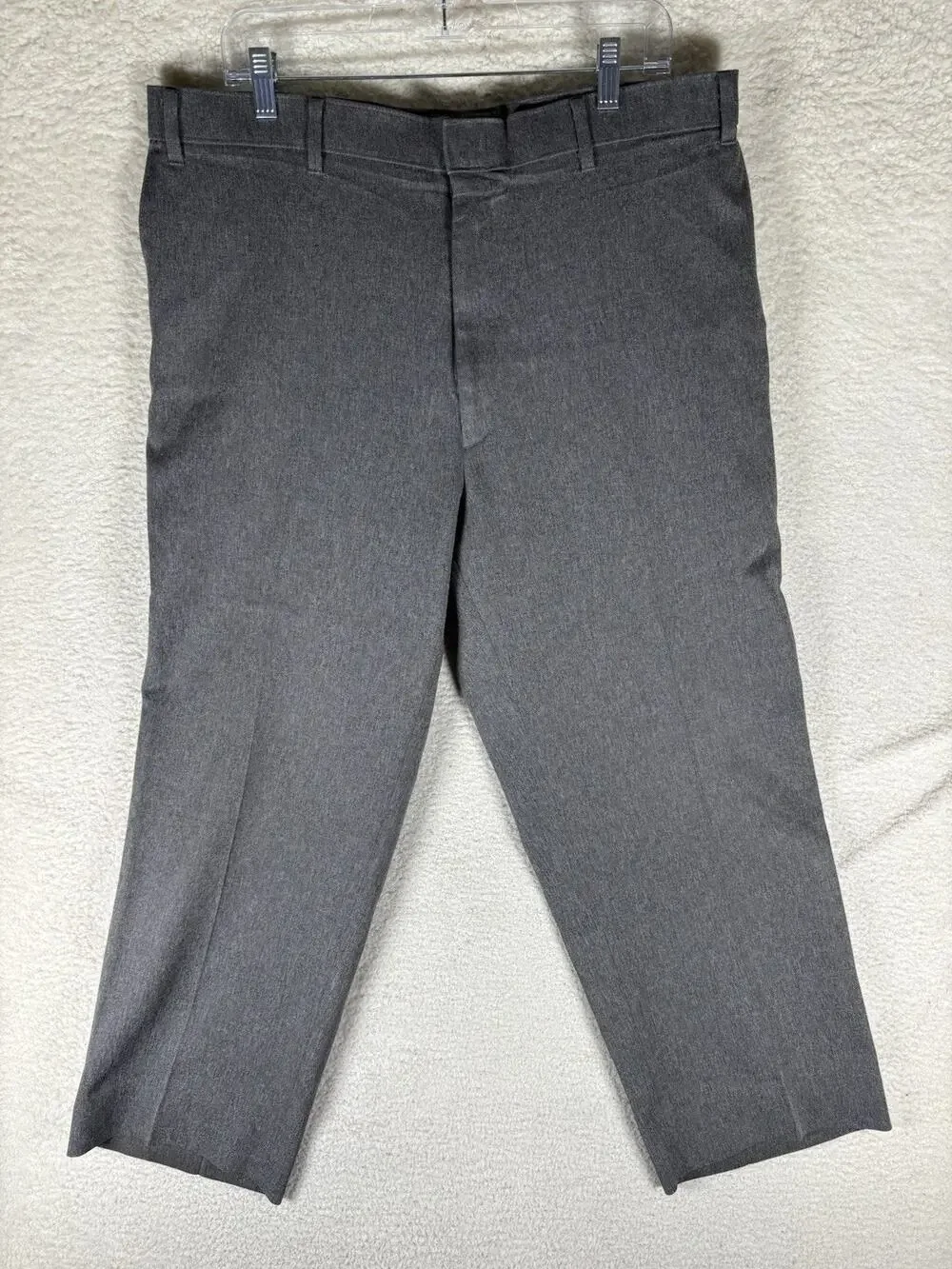 Vintage Levis 517 Action Slacks 37x27 Gray Polyester 80s 90s Dress Pants